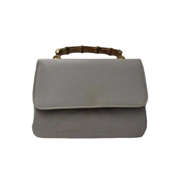 Gucci White Patent Leather Lunchbox w Bamboo Handle - Picture 1 of 11